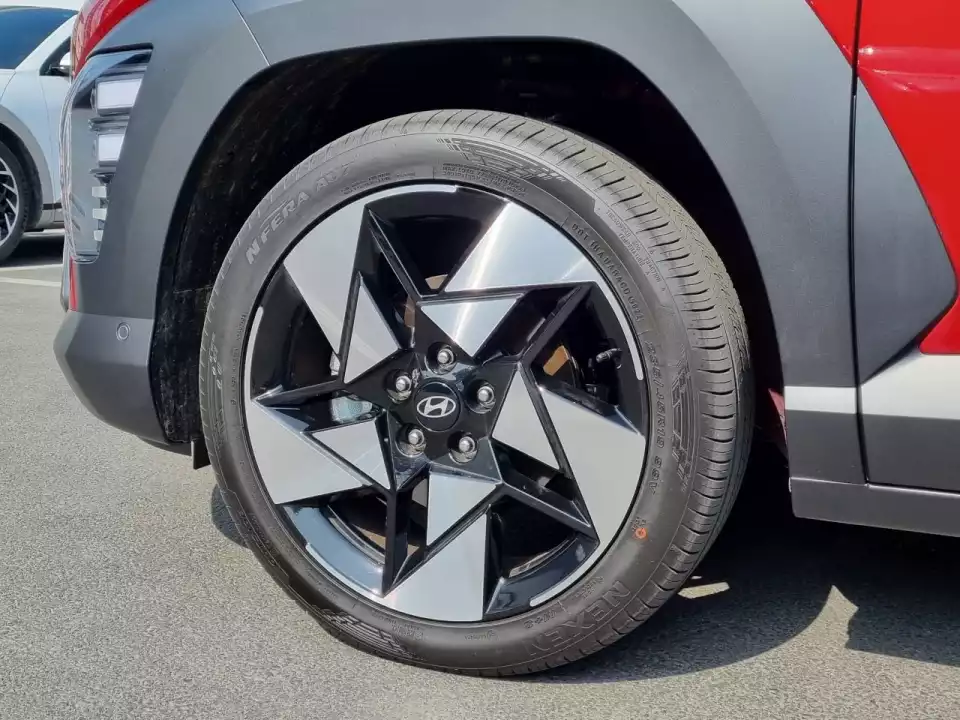 코나에 꽂힌 19인치 휠 타이어를 찍어봅니다.