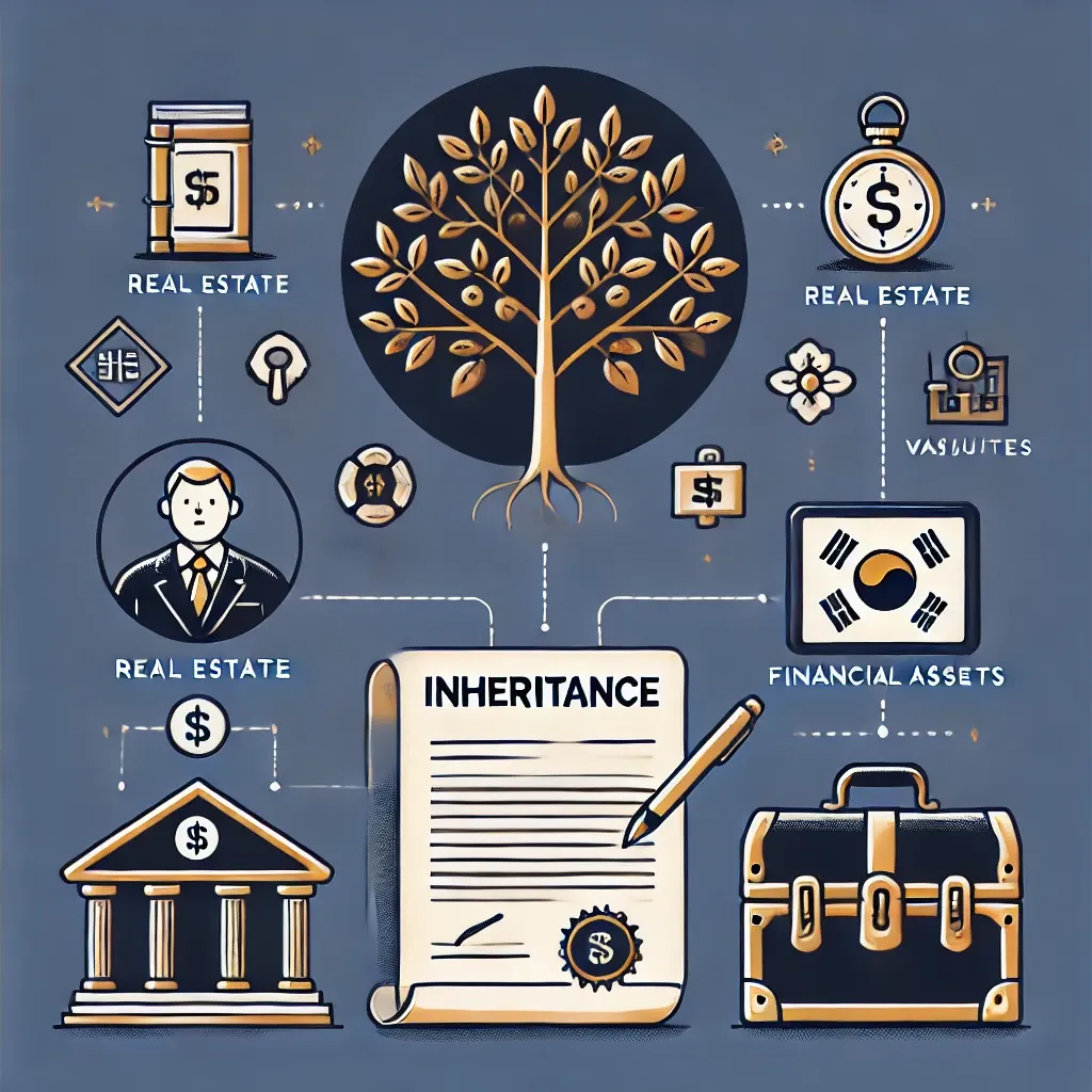 상속 재산과 가족 관계를 나타내는 이미지