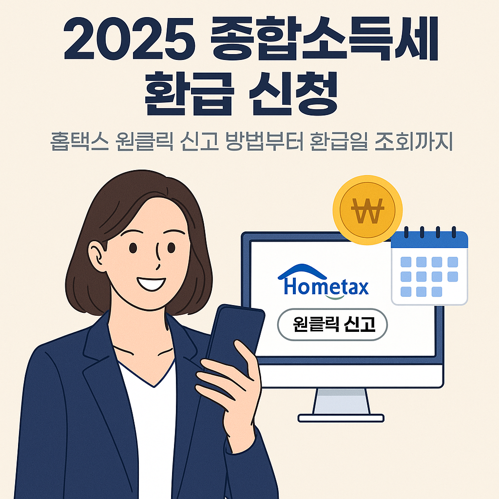 2025 종합소득세 환급 신청|홈택스 원클릭 신고 방법부터 환급일 조회까지
