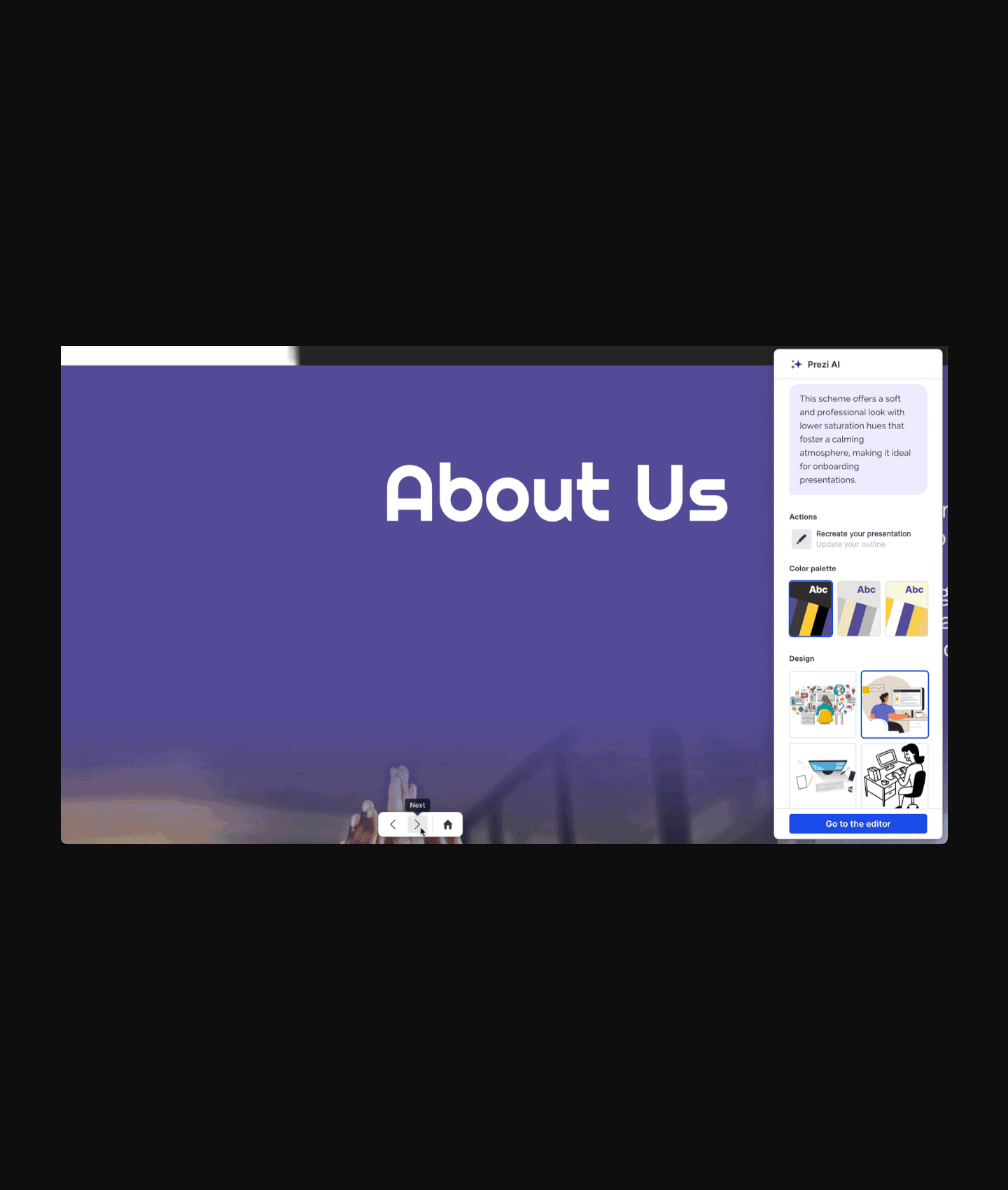 Prezi AI가 생성한 프레젠테이션 미리보기 GIF