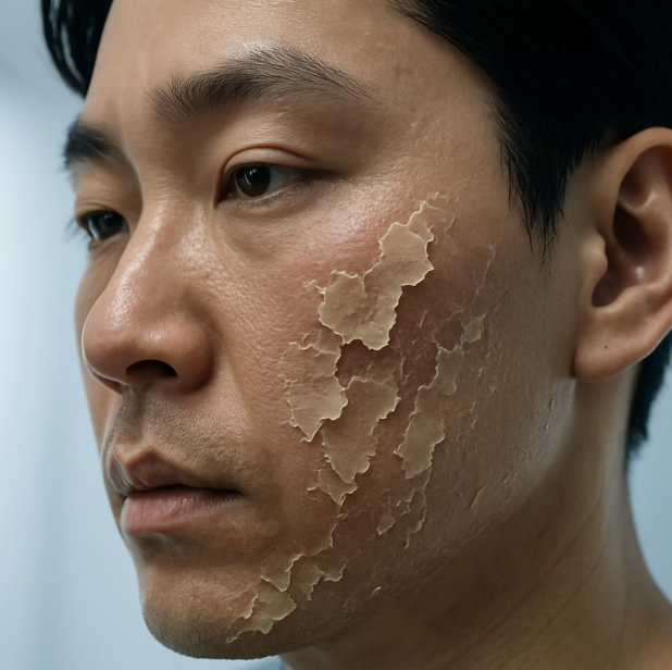 수포가 지나간 자리, 각질과 건조함