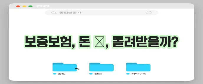 전세보증보험 비용 및 환급 보장 안내