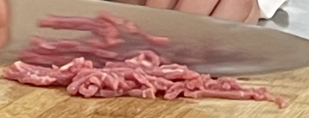 한식조리기능사 실기시험 준비 - 육회 - 소고기 채썰기