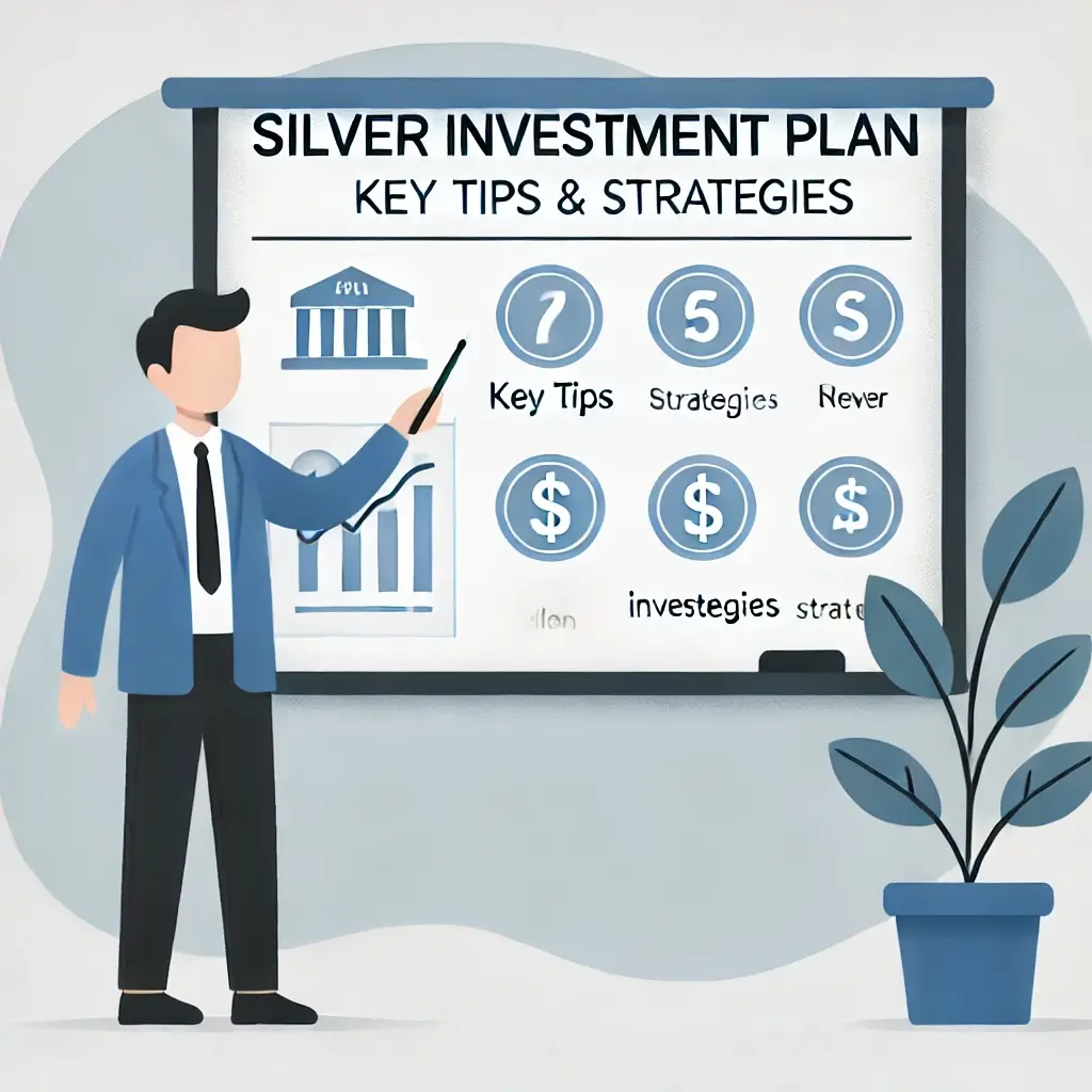 은 투자 전략을 화이트보드로 발표하는 사람의 일러스트