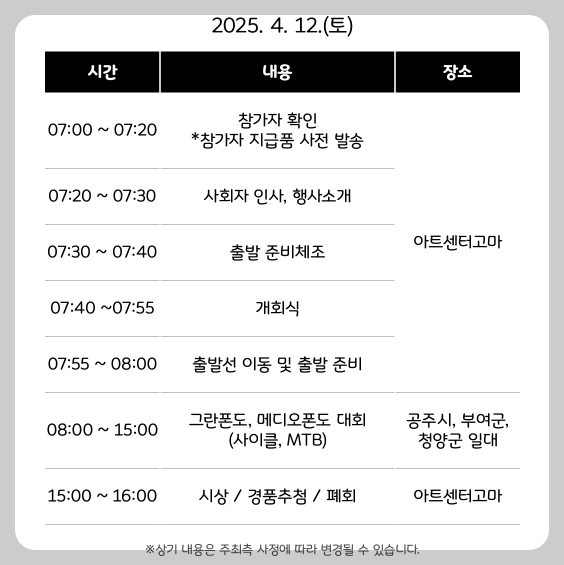 2025 빙그레 그란폰도 일정 및 접수방법2