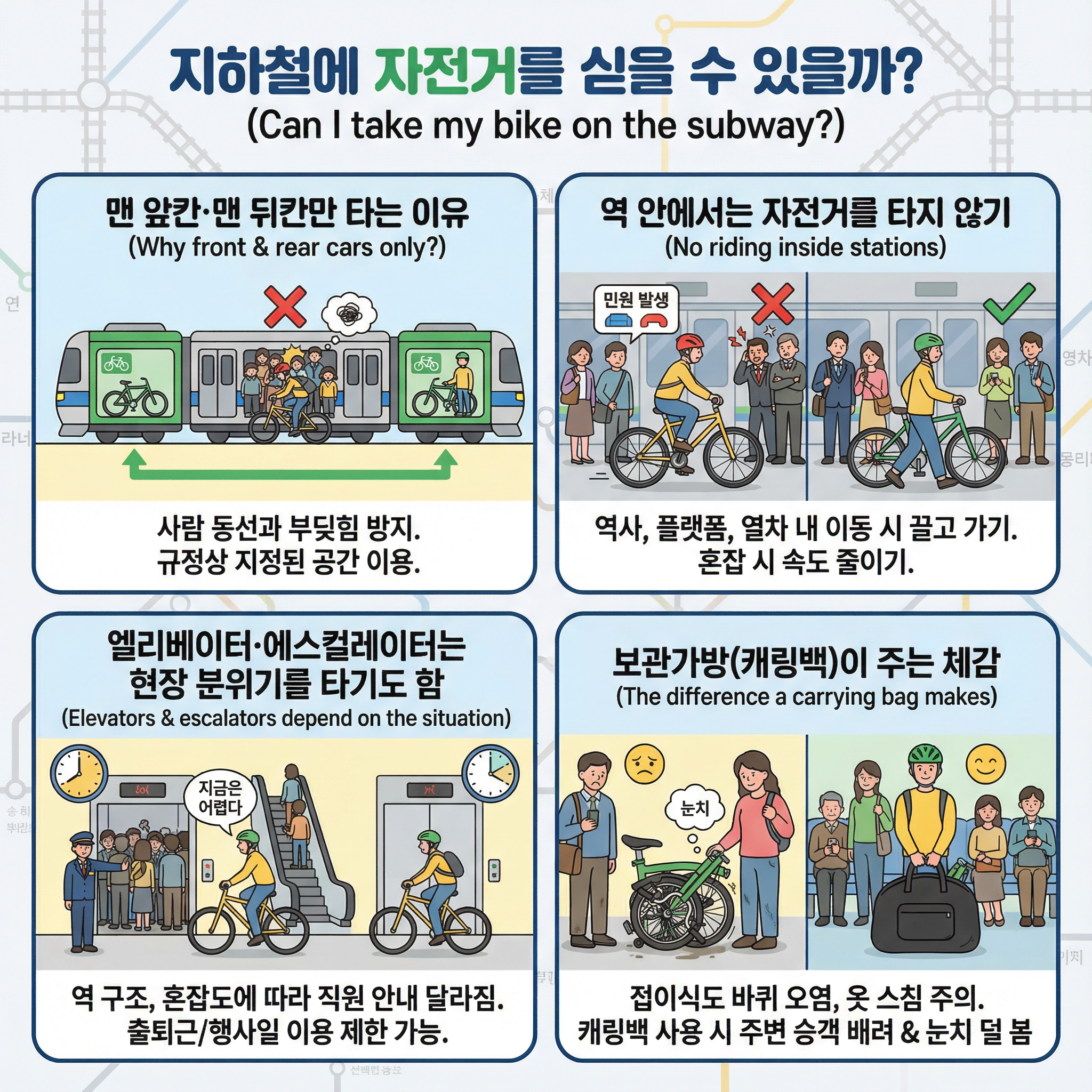 지하철에 자전거 주말 평일 탑승가능할까?