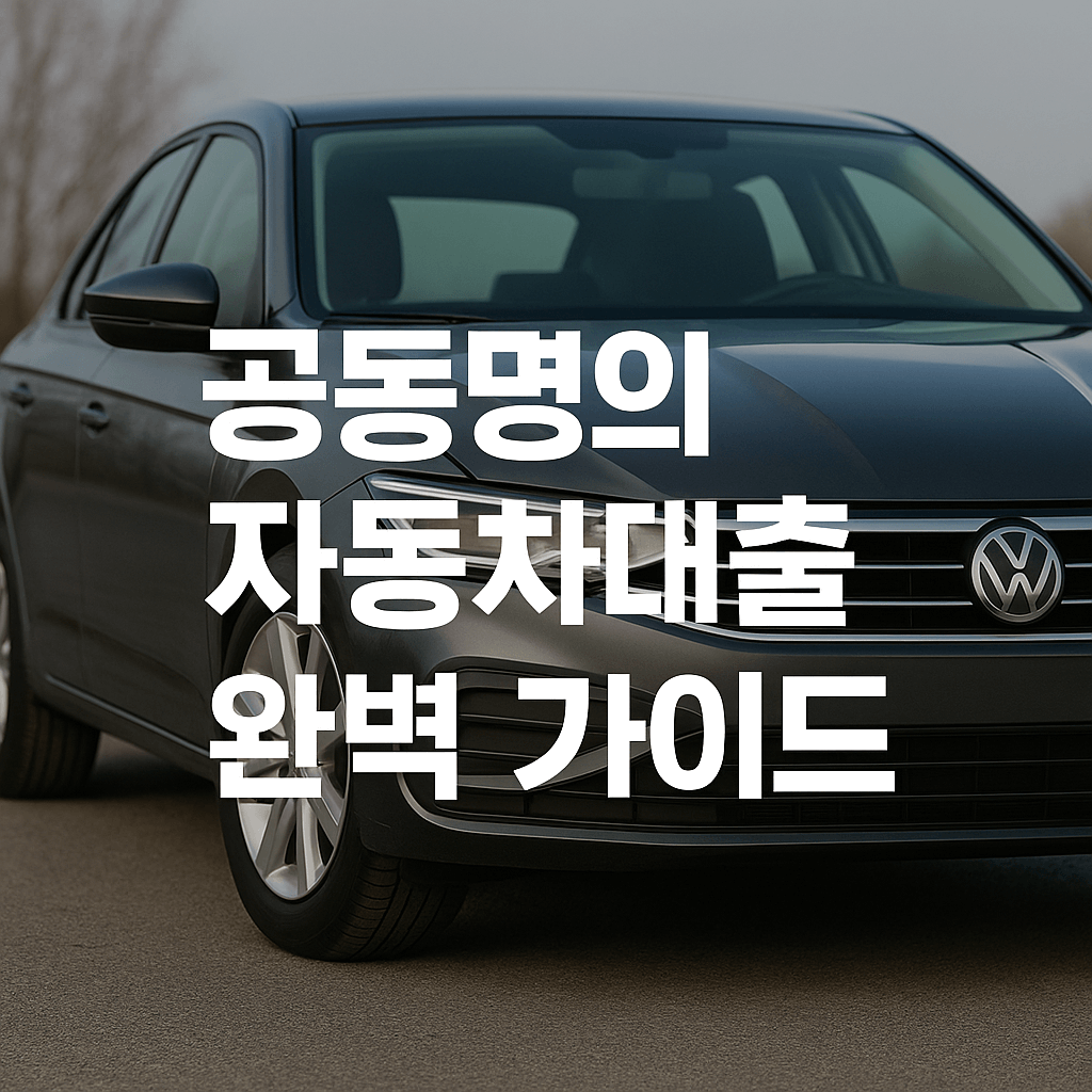 공동명의자동차대출 완벽 가이드 금리 비교 & 신청 꿀팁 한눈에 보기 (2025 최신판)
