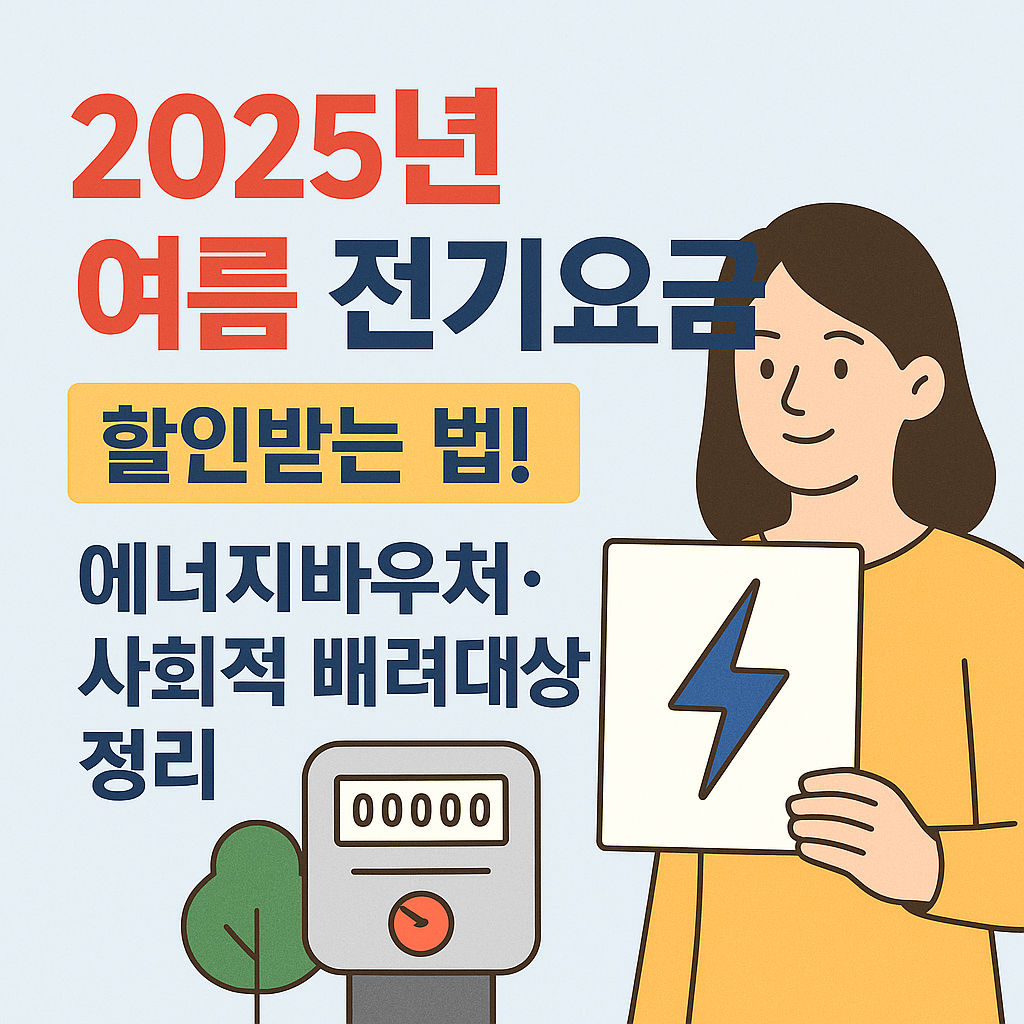 여름 전기요금 할인받는 법! 에너지바우처·사회적 배려대상 정리