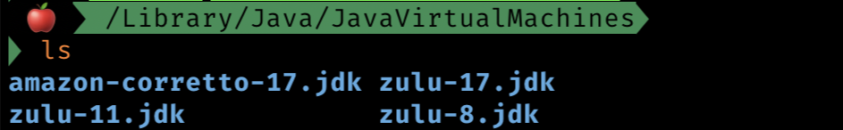 설치된 자바 확인