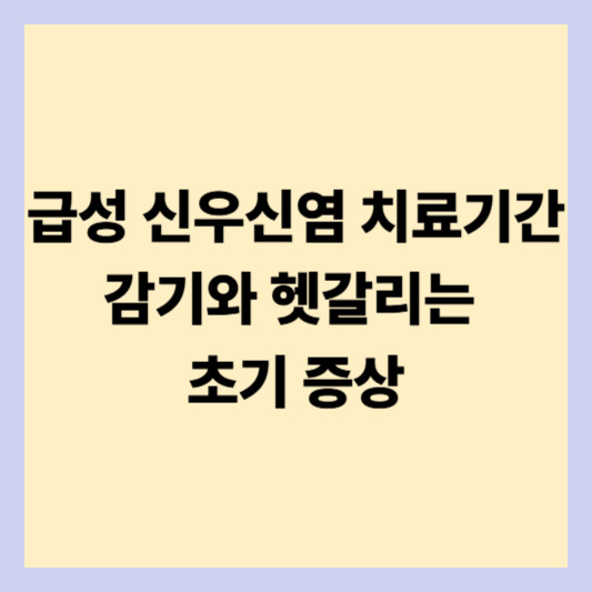 급성 신우신염 증상과 치료기간