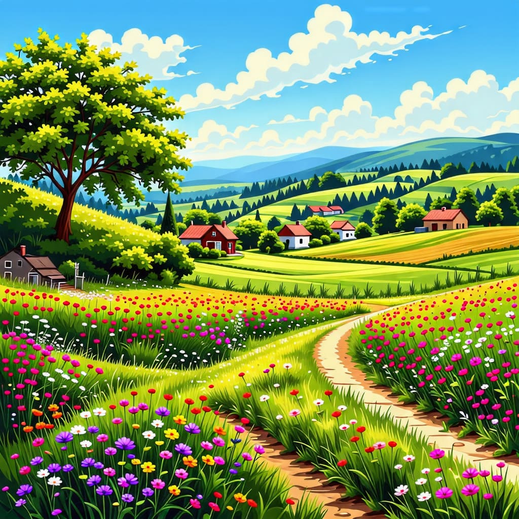 농림지역의 아름다운 전경을 담은 이미지로, 자연과 조화를 이루는 주거 환경을 보여줍니다.