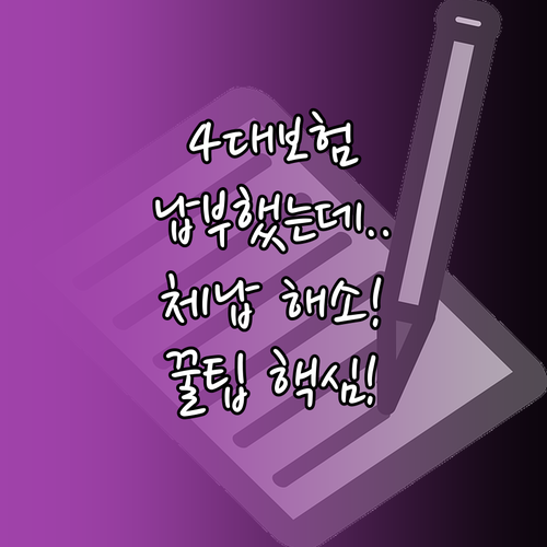 납부 후 체납 기록 완벽 해소 4대보..