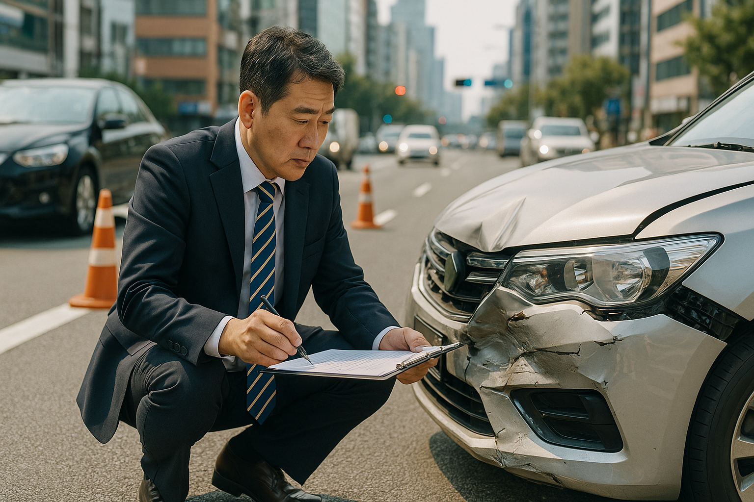 교통사고 현장에 출동한 손해사정인