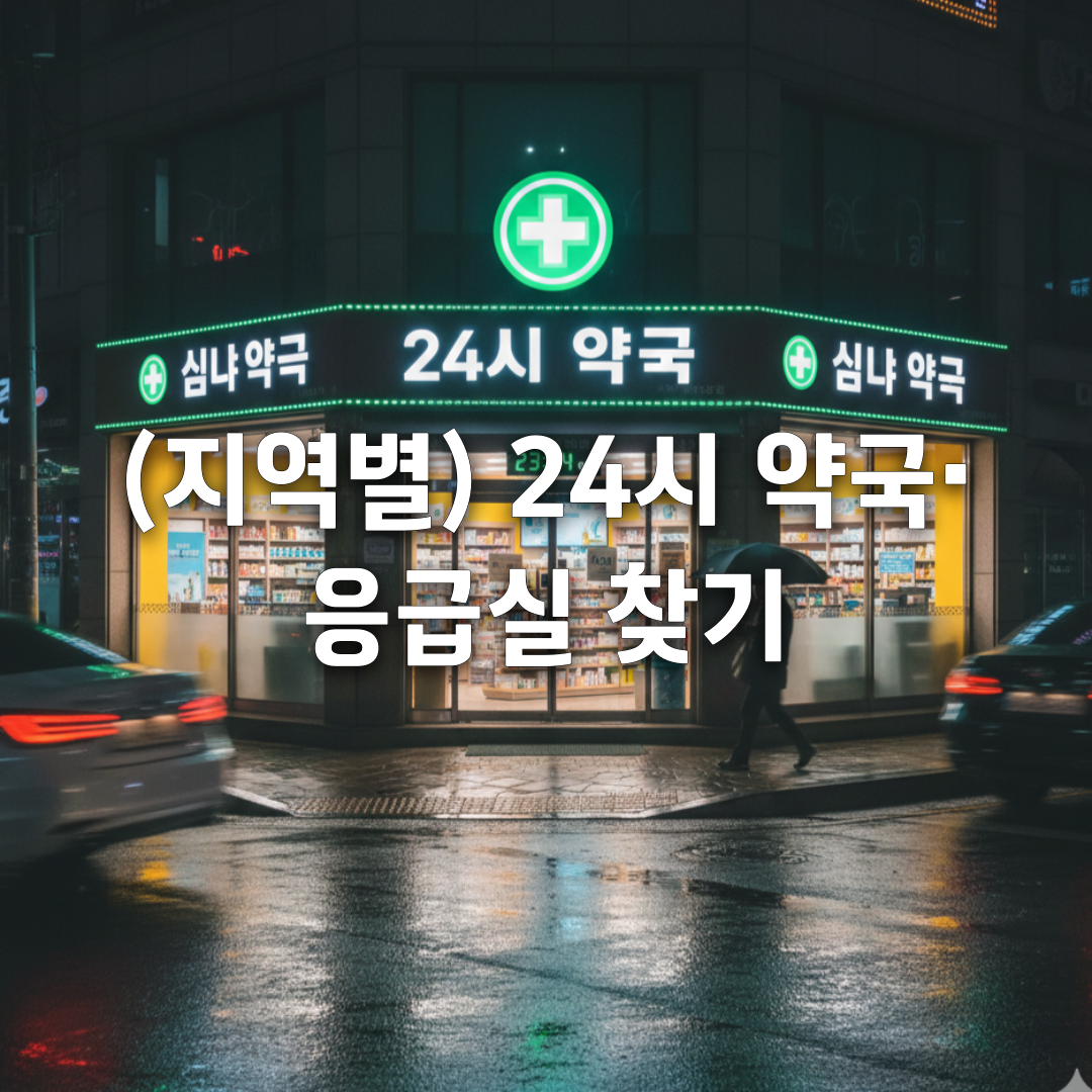 명절·야간에 약국 문 닫았을 때🏥 24시 약국·심야약국 찾는 법 총정리