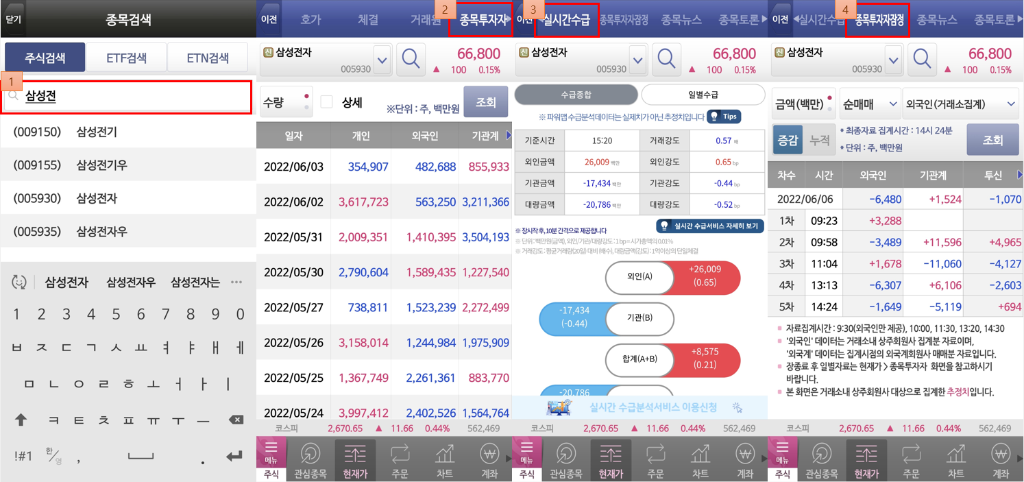 영웅문S_개별종목_투자자별_매매동향