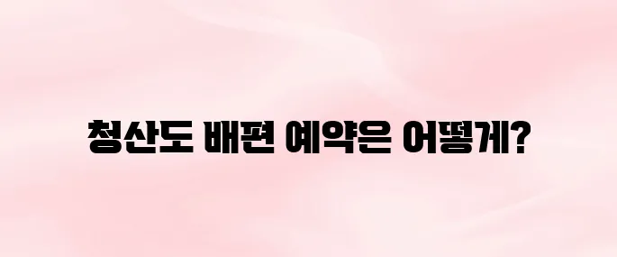 청산도 배편 예약 사이트 (https://wando.ferry.or.kr)