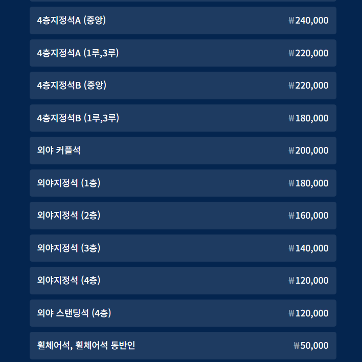 메이저리그 개막전 가격