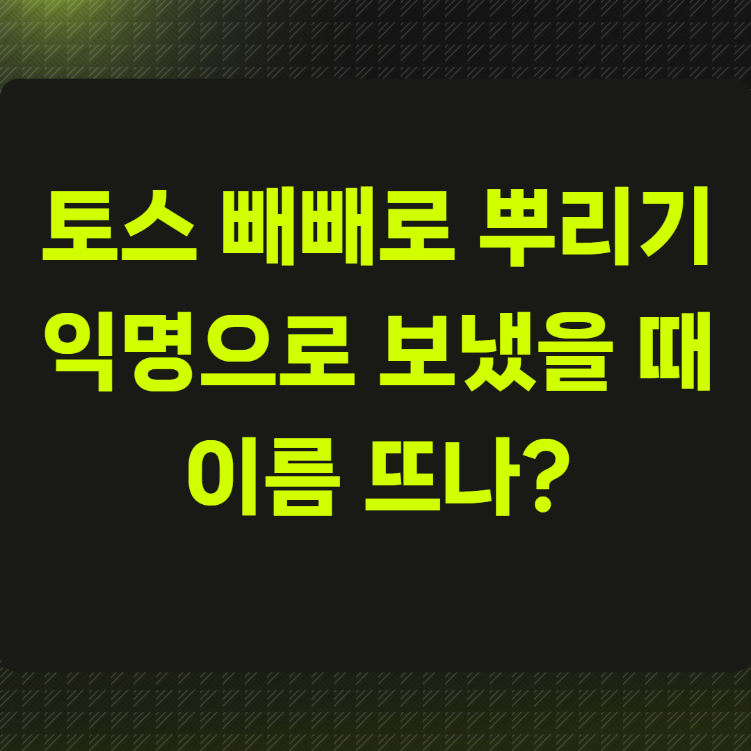 토스 빼빼로 뿌리기 익명으로 보냈을 때 이름 뜨나?
