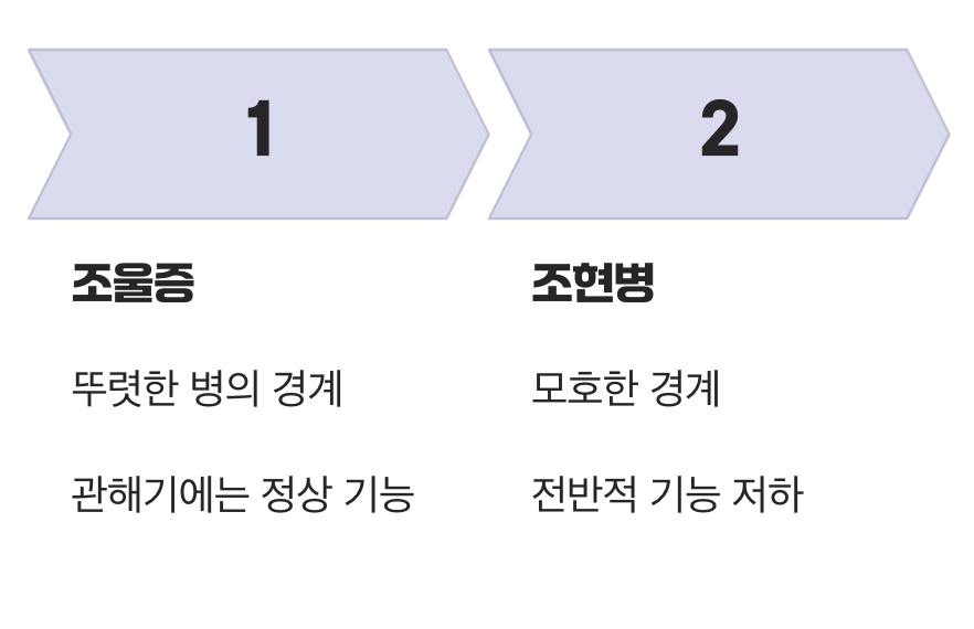 결정적 차이 2: 비교적 뚜렷한 '병의 경계' vs 모호한 '기능 저하'