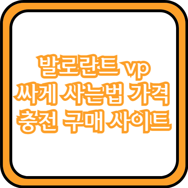 발로란트 vp 싸게 사는법