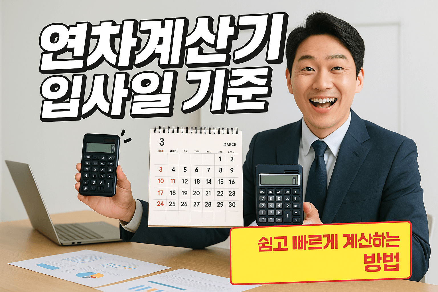 연차계산기 입사일 기준 쉽고 빠르게 계산하는 방법