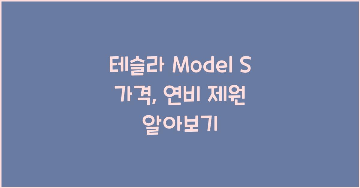 테슬라 Model S 가격, 연비 제원