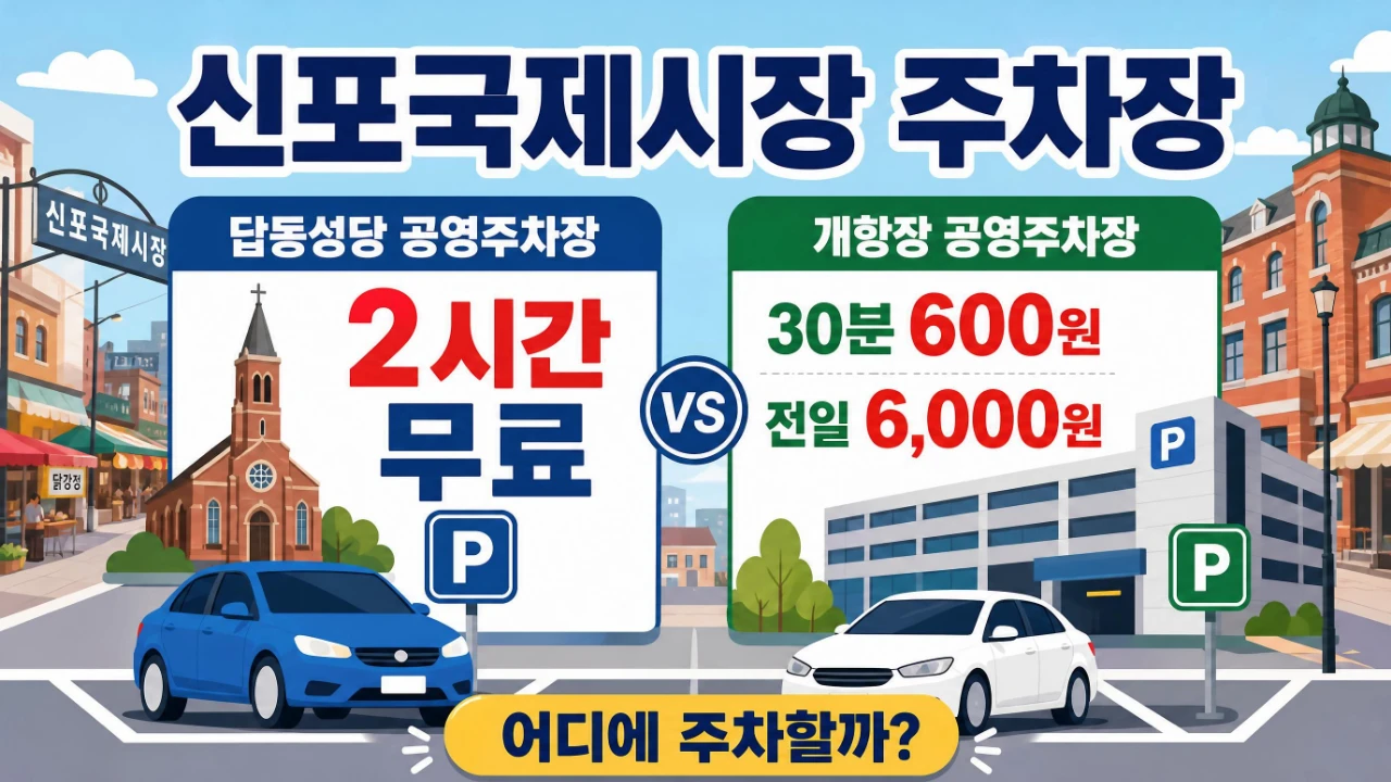 신포국제시장 주차장 답동성당 공영주차장 2시간 무료와 개항장 공영주차장 요금 비교