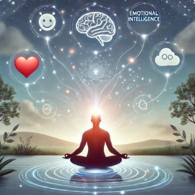 마인드풀니스와 감정 지능의 개념을 시각적으로 표현한 이미지