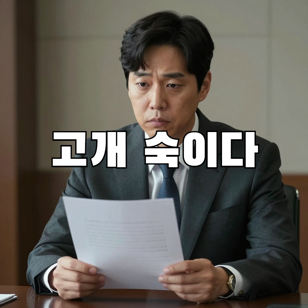 고개 숙이다