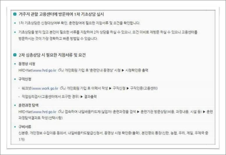 내일배움카드 신청방법
