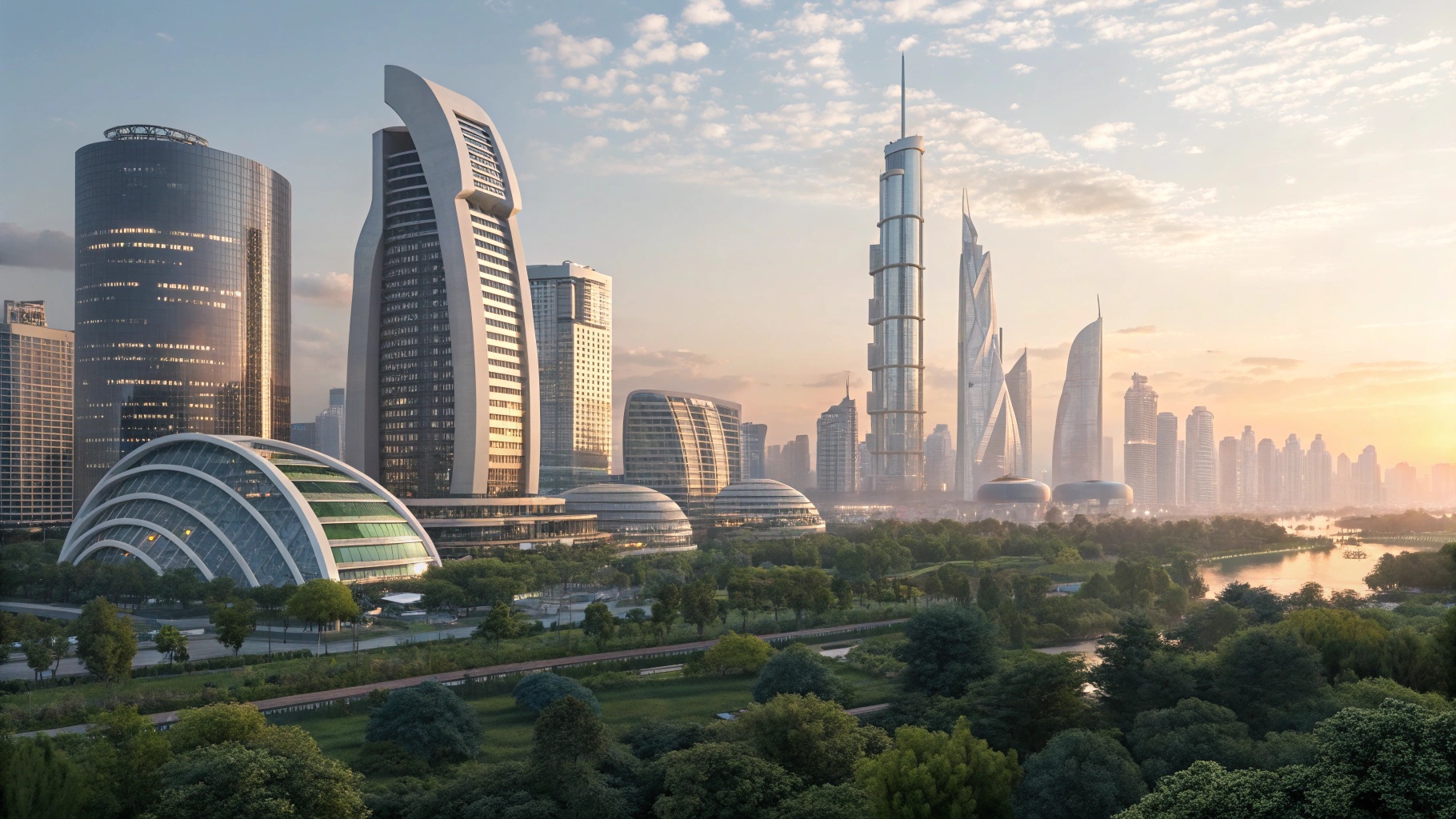 일러스트 빌딩 숲