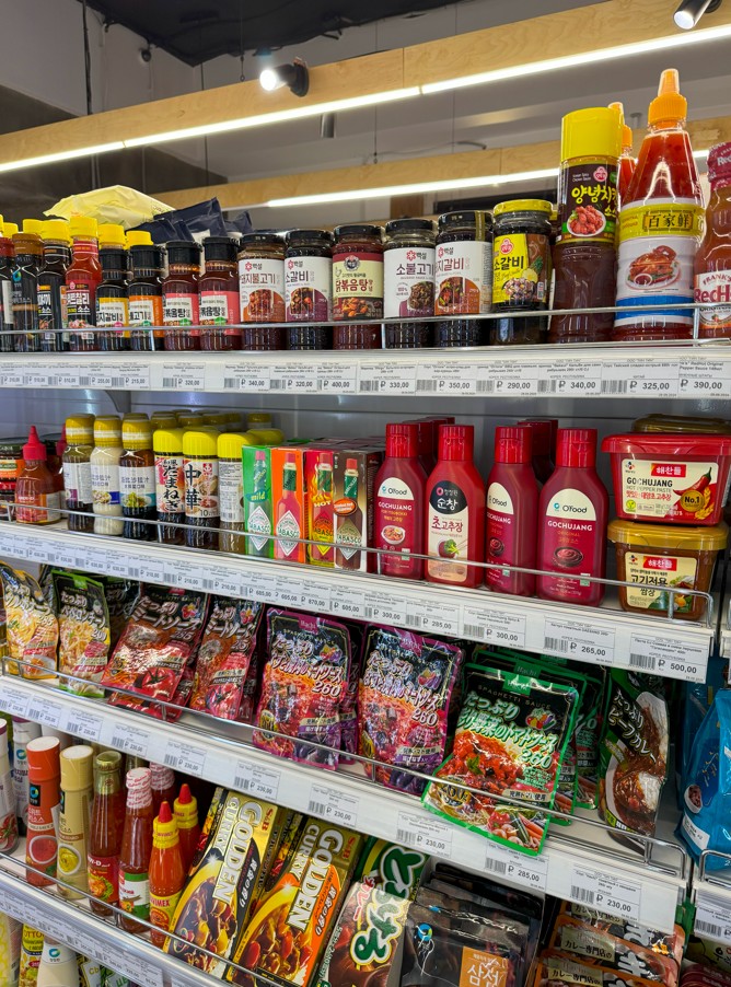 울란우데 마트에서 파는 한국 소스