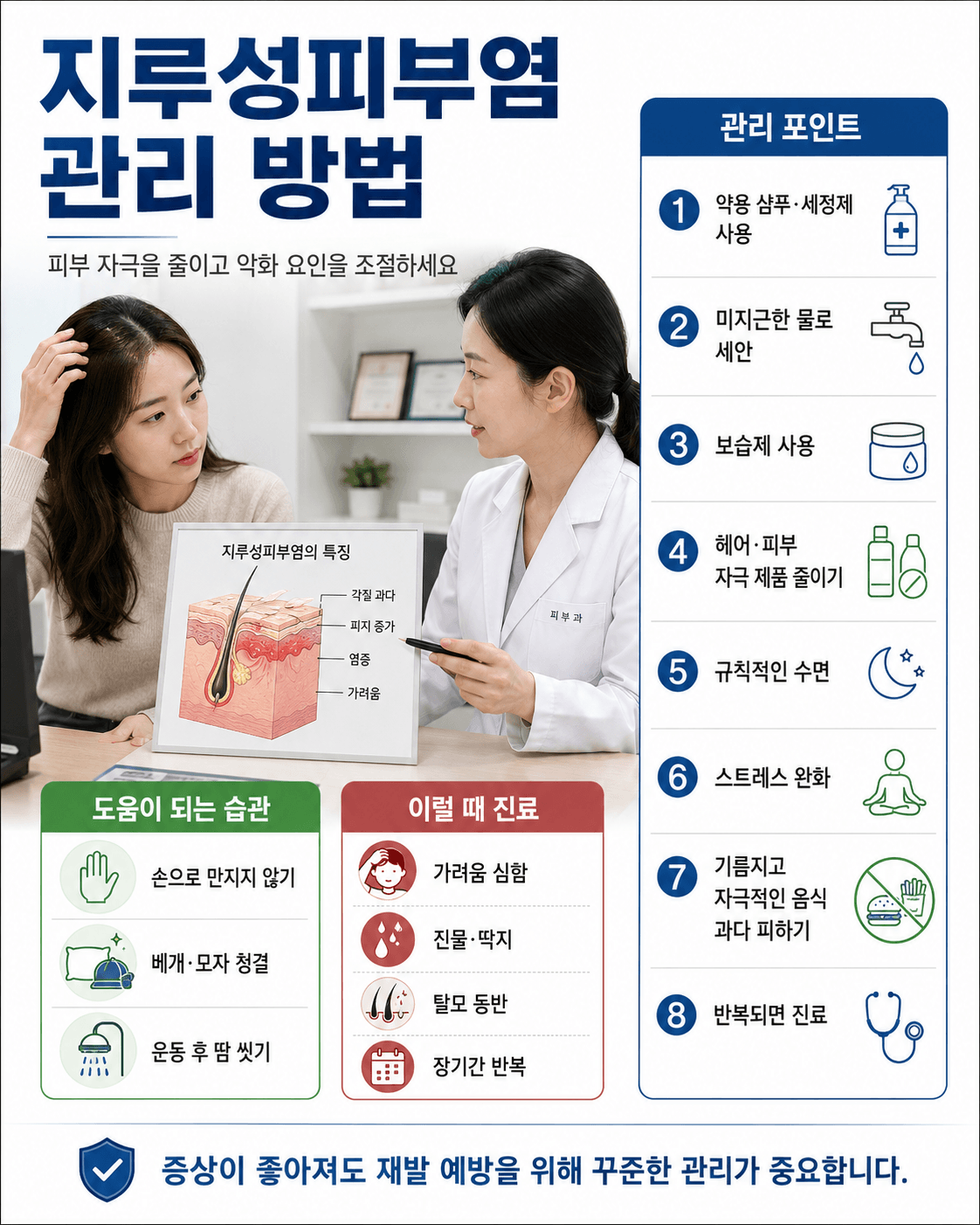 지루성피부염 관리 방법
