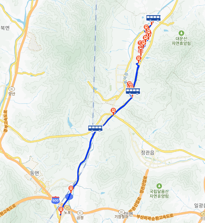 부산 양산 60번버스 노선