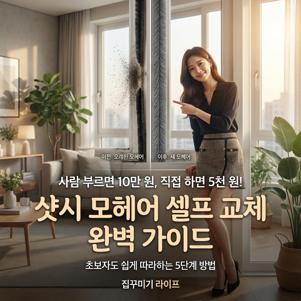 샷시 모헤어 교체 비용 절감! 30평 아파트 외풍 차단 셀프 시공법