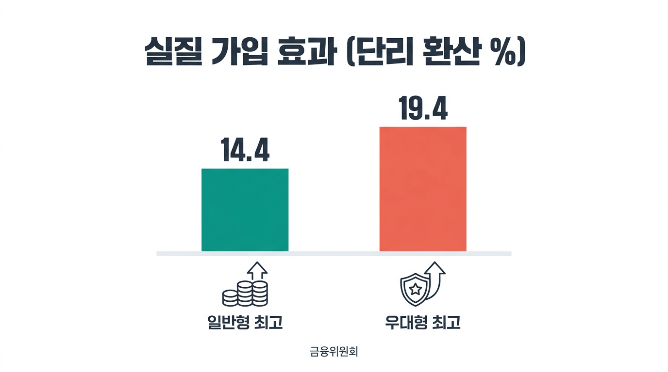 실질 가입 효과 (단리 환산 %)