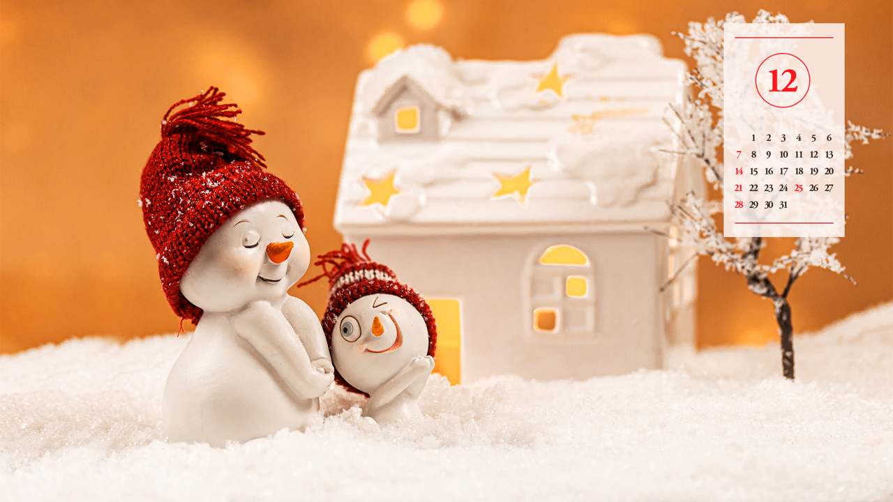 07 눈사람 인형 A - 2025년12월 노트북배경화면