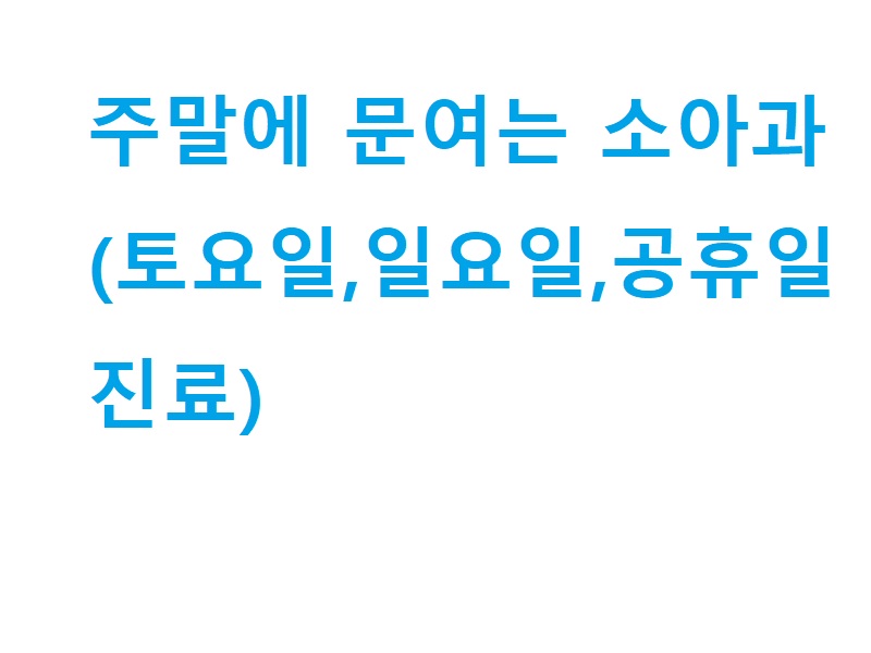 주말에문여는소아과