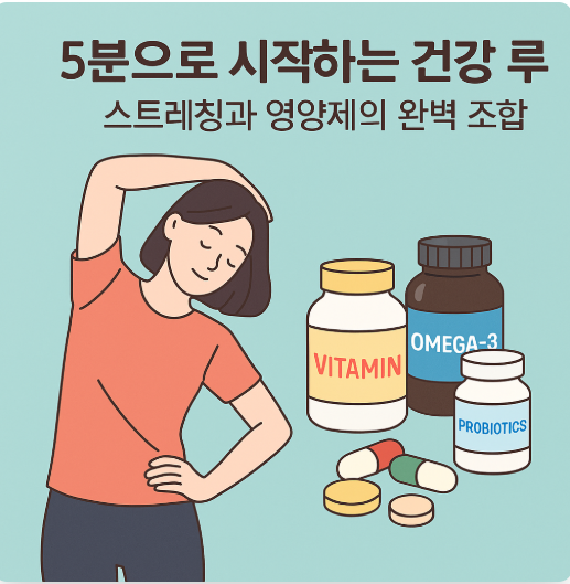 5분으로 시작하는 건강 루틴 - 스트레칭과 영양제의 완벽 조합