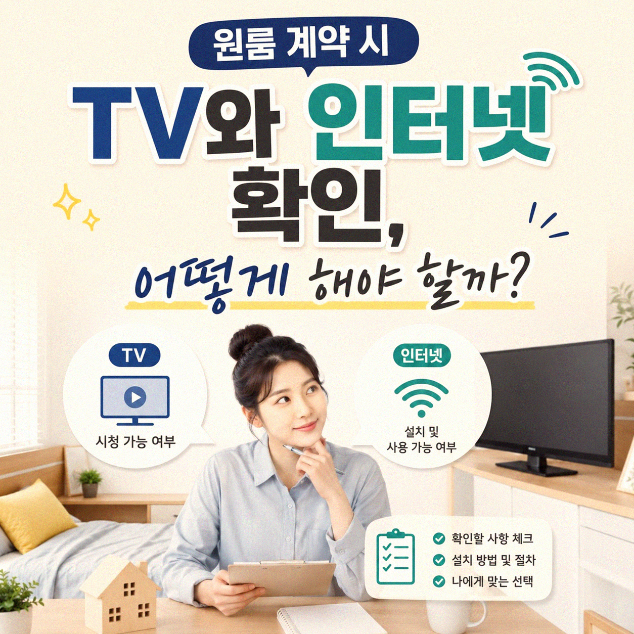 원룸에서 TV와 인터넷 이용 가능할까