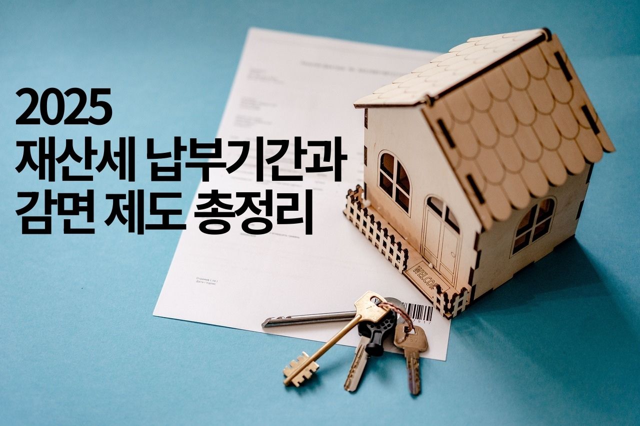 아파트 재산세 납부를 상징하는 집 모형과 열쇠, 재산세 고지서 서류