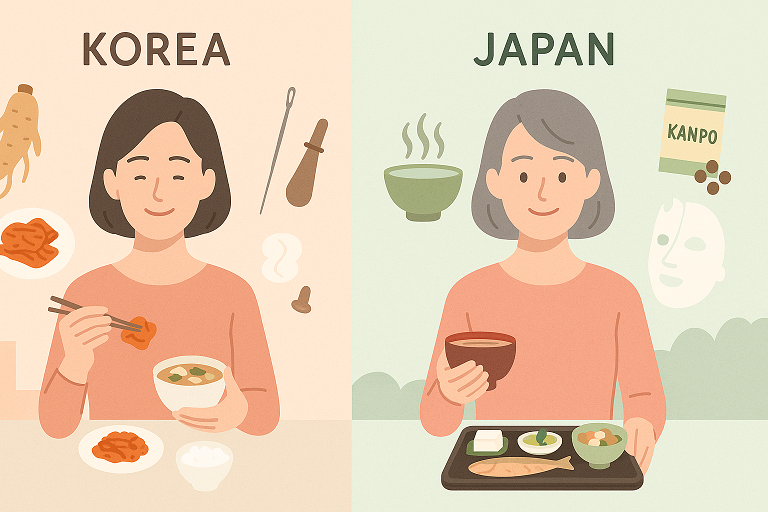 한국·일본 중년관리 비교 (식단, 한방, 생활) 이미지