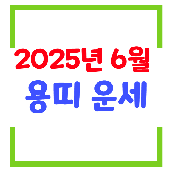 2025년 6월 용띠 생년별 운세