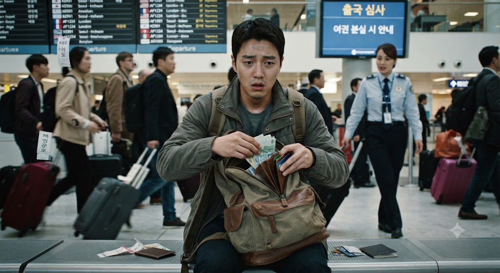 여권을 분실한 한국청년