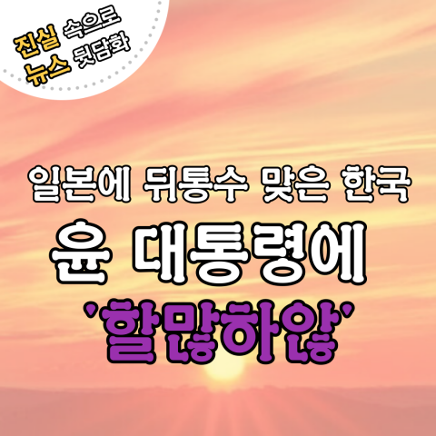 일본에 뒤통수 맞은 윤석열 외교 '할많하않'