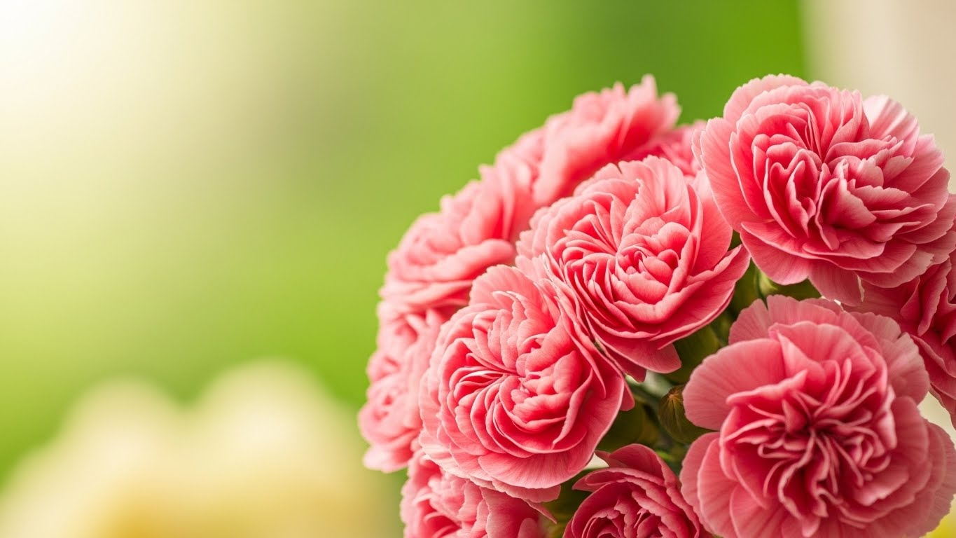 핑크 카네이션 꽃말: '어머니의 사랑'과 '헌신'