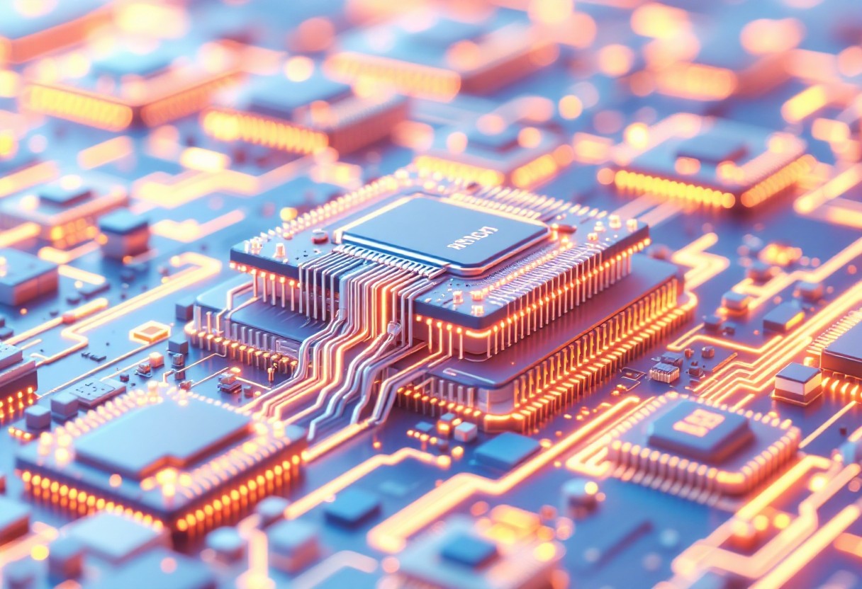 고대역폭메모리(HBM)가 적용된 반도체 칩의 모습