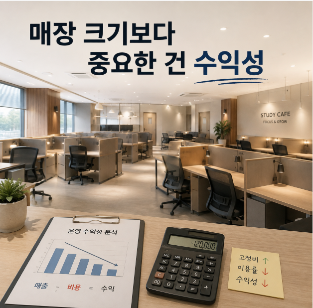 스터디카페 매장 크기가 수익성에 미치는 영향