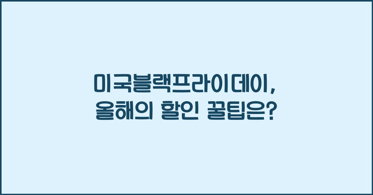 미국블랙프라이데이