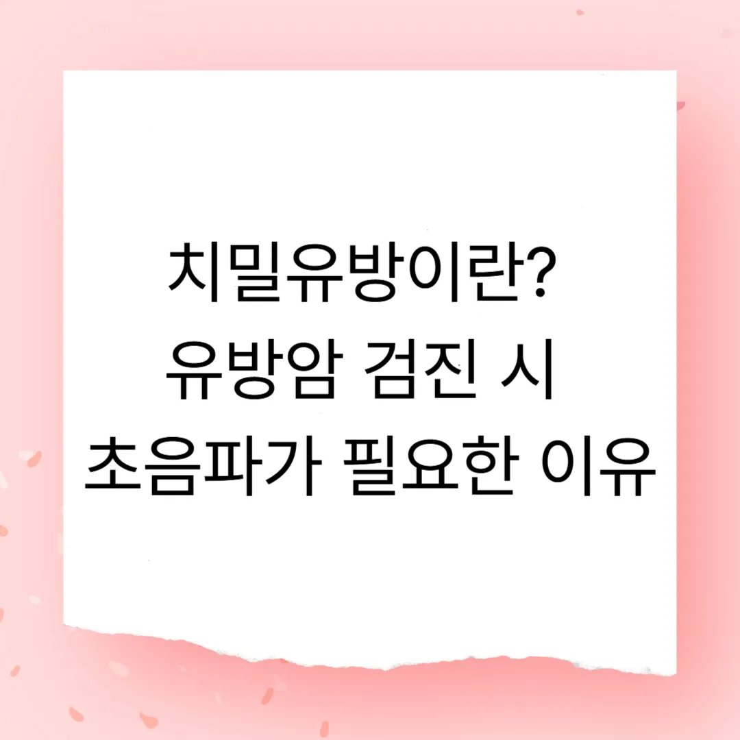 치밀유방이란? 유방암 검진 시 초음파가 필요한 이유